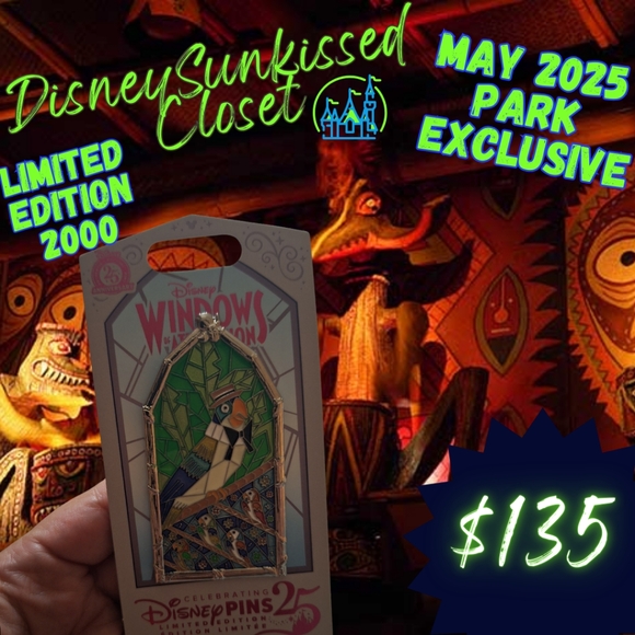 Disneyland Exclusive Windows of Attraction Tiki Room Baker Bird - Picture 1 of 3